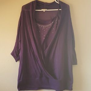 Womens 1x one peice cami/cardi wrap